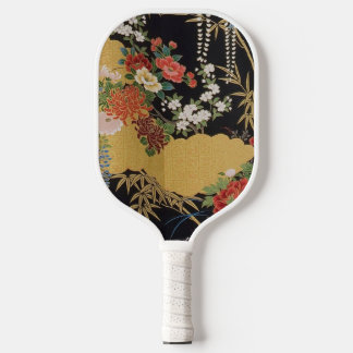 Schwarz und Gold Traditionelle japanische Kimono F Pickleball Schläger