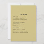 Schwarz und Gold Tropical Bachelorette Wochenende Einladung (Rückseite)