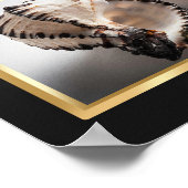 Schwarz und Gold tropische Seashell Printable Art Poster (Ecke)