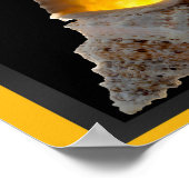 Schwarz und Gold tropische Seashell Printable Art Poster (Ecke)