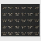 Schwarz und Gold Trump 2024 Geschenkpapier (Flach)