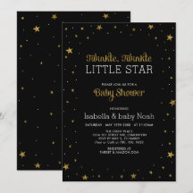 Schwarz und Gold | Twinkle Little Star Baby Dusche