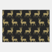 Schwarz und Gold - Urlaubsmuster Geschenkpapier Set (Vorderseite 2)