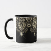 Schwarz und Gold verleihen elegante, funkelnde Tas Tasse (Links)