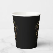 Schwarz und Gold Vierblättriges Kleeblatt glücklic Pappbecher (Links)