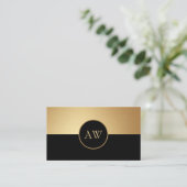 Schwarz und Gold Visitenkarte (Stehend Vorderseite)