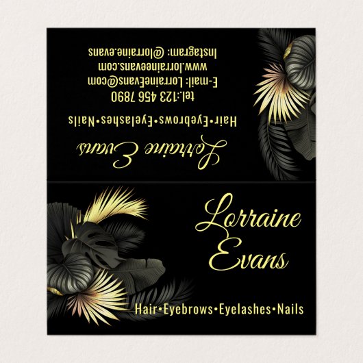 Schwarz und Gold. Visitenkarten (Außenseite Aufgefaltet)