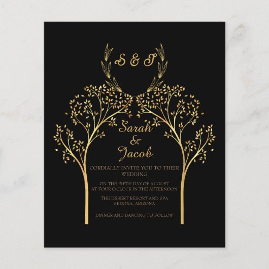 SCHWARZ UND GOLD WEDD FLYER (Vorne)