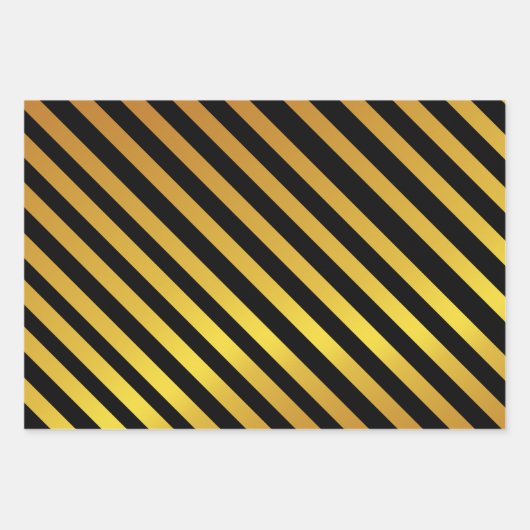 Schwarz und Gold Weihnachten Geschenkpapier Set (Vorderseite 3)