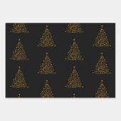 Schwarz und Gold Weihnachten Geschenkpapier Set (Vorderseite)