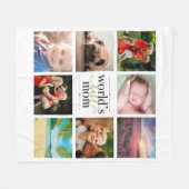 Schwarz und Gold Welten Beste Mama 8 FotoCollage Fleecedecke (Vorderseite (Horizontal))