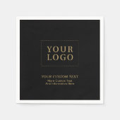 Schwarz und Gold | Werbeaktion für kundenspezifisc Serviette (Vorderseite)