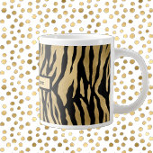 Schwarz und Gold Wild Animal Print mit Namen Jumbo-Tasse