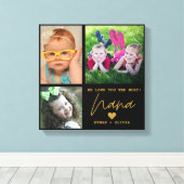 Schwarz und Gold Wir Liebe Sie Nana 3 Foto Collage Leinwanddruck (Insitu (Holzboden))