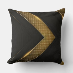 Schwarz und Gold Zickzack Kissen
