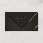 Schwarz und Gold Zickzack Visitenkarte (Rückseite)