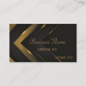 Schwarz und Gold Zickzack Visitenkarte (Vorderseite)