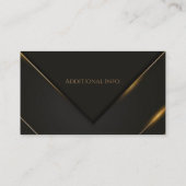 Schwarz und Gold Zickzack Visitenkarte (Rückseite)