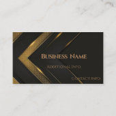 Schwarz und Gold Zickzack Visitenkarte (Vorderseite)