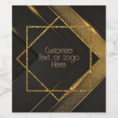 Schwarz und Gold Zickzack Weinetikett (Einzelnes Label)