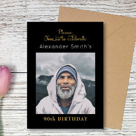 Schwarz und Gold zum Geburtstag Einladung