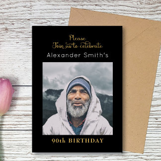 Schwarz und Gold zum Geburtstag Einladung