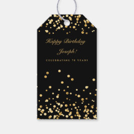 Schwarz und Gold zum Geburtstag Geschenkanhänger