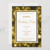 SCHWARZ- UND GOLDBUBBLE GEBURTSTAGLICHE EINLADUNG (Vorderseite)