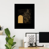 Schwarz und Golden abstrakt Poster (Heimbüro)