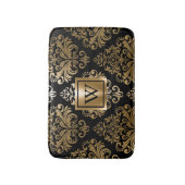 Schwarz und Golden Arabesc Badematte (Vorderseite Vertikal)
