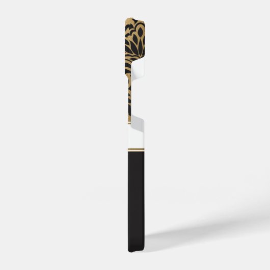 Schwarz und Golden Arabesc iPhone Hülle (Linke Seite)