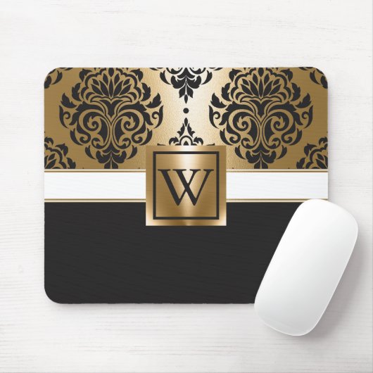 Schwarz und Golden Arabesc Mousepad (Mit Mouse)
