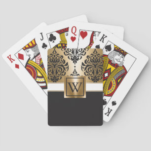 Schwarz und Golden Arabesc Spielkarten