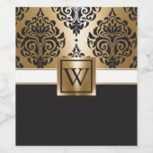 Schwarz und Golden Arabesc Weinetikett (Einzelnes Label)