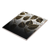 Schwarz und Golden Floral Fliese (Seite)