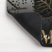 Schwarz und Golden Floral Mousepad (Ecke)