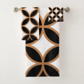 Schwarz und Golden Geometric Badhandtuch Set (Insitu)