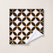 Schwarz und Golden Geometric Badhandtuch Set (Waschlappen)