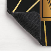 Schwarz und Golden Geometric Mousepad (Ecke)