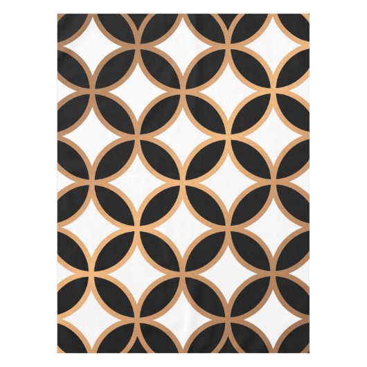 Schwarz und Golden Geometric Tischdecke (Vorderseite)