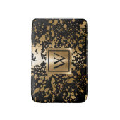 Schwarz und Golden Metallic Badematte (Vorderseite Vertikal)