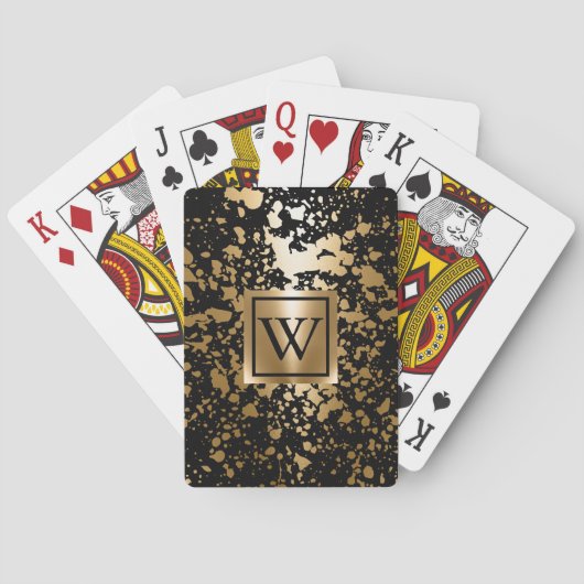 Schwarz und Golden Metallic Spielkarten (Rückseite)