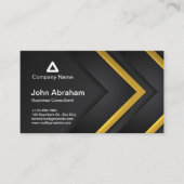 Schwarz und Golden Modern Business Card Technology Visitenkarte (Vorderseite)