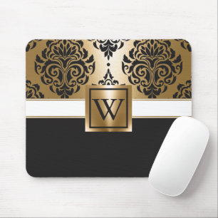 Schwarz und Goldene Arabeske Mousepad