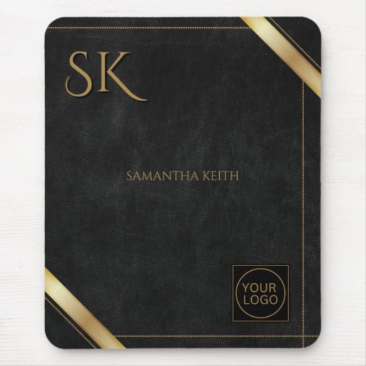 Schwarz und goldener Streifen für Geschäftsleute Mousepad (Vorne)