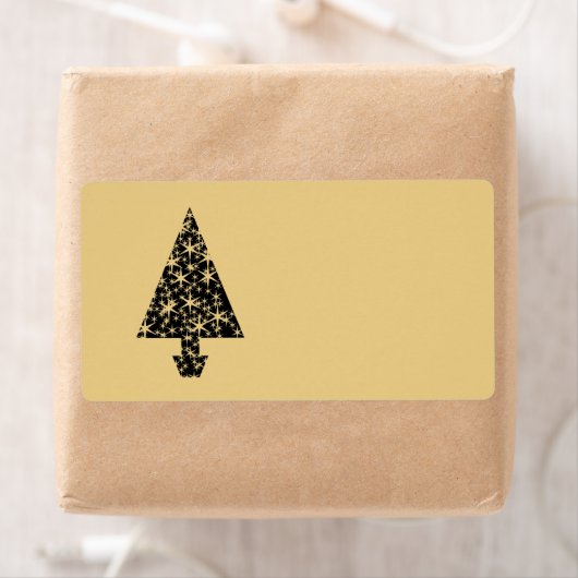 Schwarz-und Goldfarbweihnachtsbaum-Entwurf (Insitu)