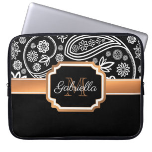Schwarz- und Goldflora Laptopschutzhülle