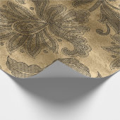 Schwarz und Goldfolie Damast Geschenkpapier (Ecke)