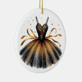 SCHWARZ- UND GOLDGLITZER SEHEN BALLET TUTU KERAMIK ORNAMENT (Rechts)