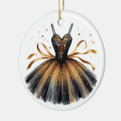 SCHWARZ- UND GOLDGLITZER SEHEN BALLET TUTU KERAMIK ORNAMENT (Links)